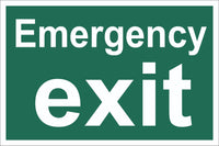 Emergency Exit Sign , Self Adhesive Vinyl, 1mm PVC, 5mm Correx Board