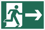 Running Man Arrow Right Sign, Self Adhesive Vinyl, 1mm PVC,