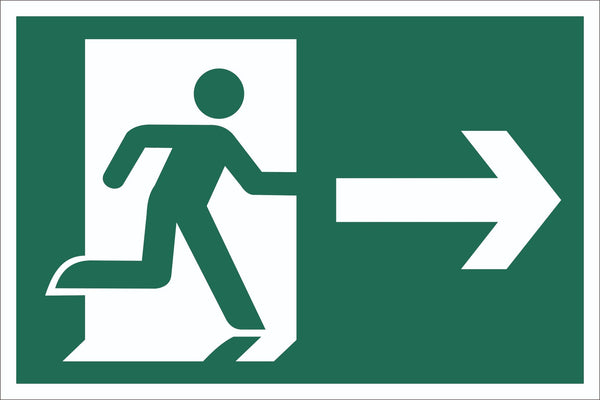 Running Man Arrow Right Sign, Self Adhesive Vinyl, 1mm PVC,