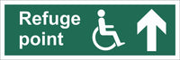 Refuge Point Wheelchair Arrow Up Sign, Self Adhesive Vinyl, 1mm PVC,