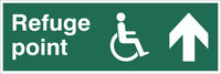 Refuge Point Wheelchair Arrow Up Sign, Self Adhesive Vinyl, 1mm PVC,