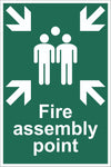 Fire Assembly Point With Family Sign, Self Adhesive Vinyl, 1mm PVC,
