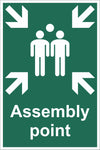 Assembly Point With Family Sign, Self Adhesive Vinyl, 1mm PVC, 5mm Correx Board