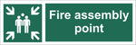 Fire Assembly Point Family Sign, Self Adhesive Vinyl, 1mm PVC, 5mm Correx Board