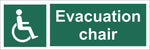 Evacuation Chair Sign, Self Adhesive Vinyl, 1mm PVC, 5mm Correx Board