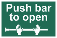 Push Bar To Open Two Hands Sign, Self Adhesive Vinyl, 1mm PVC, 5mm Correx Board