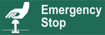 Emergency Stop Sign , Self Adhesive Vinyl, 1mm PVC, 5mm Correx Board
