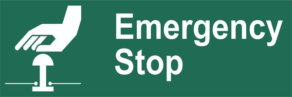 Emergency Stop Sign , Self Adhesive Vinyl, 1mm PVC, 5mm Correx Board