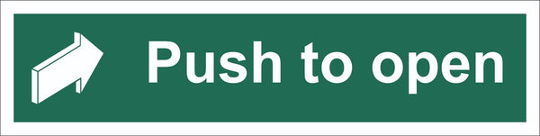Push To Open Right Sign, Self Adhesive Vinyl, 1mm PVC, 5mm Correx Board