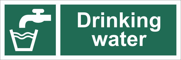 Drinking Water Sign, Self Adhesive Vinyl, 1mm PVC, 5mm Correx Board