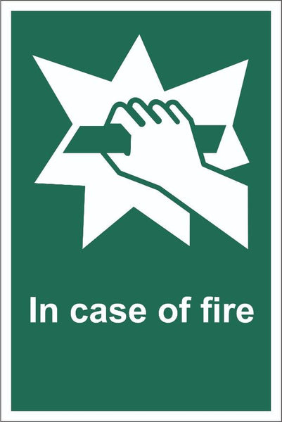 In case Of Fire Break Glass Sign, Self Adhesive Vinyl, 1mm PVC, 5mm Correx Board