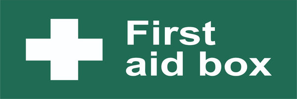 First Aid Box Sign, Self Adhesive Vinyl, 1mm PVC, 5mm Correx Board