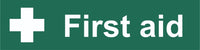 First Aid Sign, Self Adhesive Vinyl, 1mm PVC, 5mm Correx Board