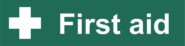 First Aid Sign, Self Adhesive Vinyl, 1mm PVC, 5mm Correx Board