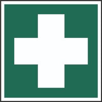 First Aid Cross Only Sign, Self Adhesive Vinyl, 1mm PVC, 5mm Correx Board