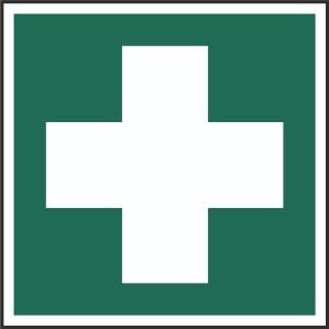 First Aid Cross Only Sign, Self Adhesive Vinyl, 1mm PVC, 5mm Correx Board