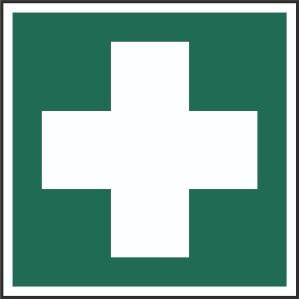 First Aid Cross Only Sign, Self Adhesive Vinyl, 1mm PVC, 5mm Correx Board