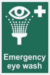 Emergency Eye Wash Sign, Self Adhesive Vinyl, 1mm PVC, 5mm Correx Board