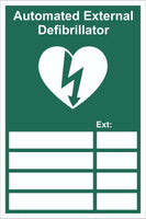 Automated External Defibrillator Blank Sign, Self Adhesive Vinyl, 1mm PVC,