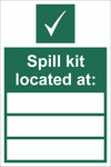 First Aid Spill Kit Located At Sign, Self Adhesive Vinyl, 1mm PVC,