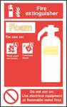Fire Extinguisher Foam Sign, Self Adhesive Vinyl, 1mm PVC, 5mm Correx Board
