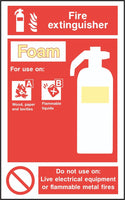 Fire Extinguisher Foam Sign, Self Adhesive Vinyl, 1mm PVC, 5mm Correx Board