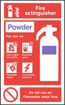 Fire Extinguisher Powder Sign, Self Adhesive Vinyl, 1mm PVC,