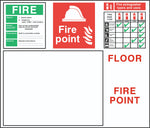 Fire Instruction Fire Point Extinguisher Floor Plan sign, Self Adhesive Vinyl,