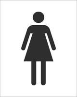 Female Toilet Symbol Sign, Self Adhesive Vinyl, 1mm PVC, 5mm Correx Board