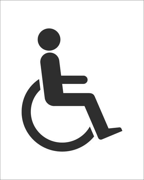 Accessible Toilet Symbol Sign, Self Adhesive Vinyl, 1mm PVC, 5mm Correx Board