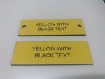 Engraved Acrylic Labels, YELLOW with BLACK TEXT, Multiple Sizes and Options